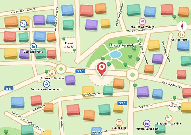 mela avellino map